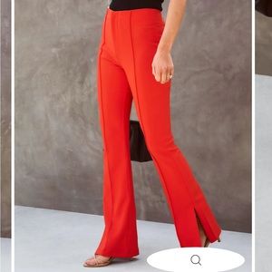 Vici - Londynn High Waisted Flare Split Hem Pants - Poppy - Small